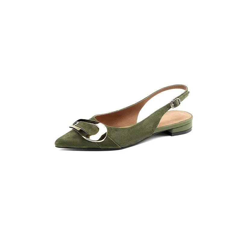 Aiertu  -    Suede Women Shoes Fashion Pointed Toe Sandals 2025 New Slingback Designer Dress Slippers Casual Slides Chaussure Femme Aiertu