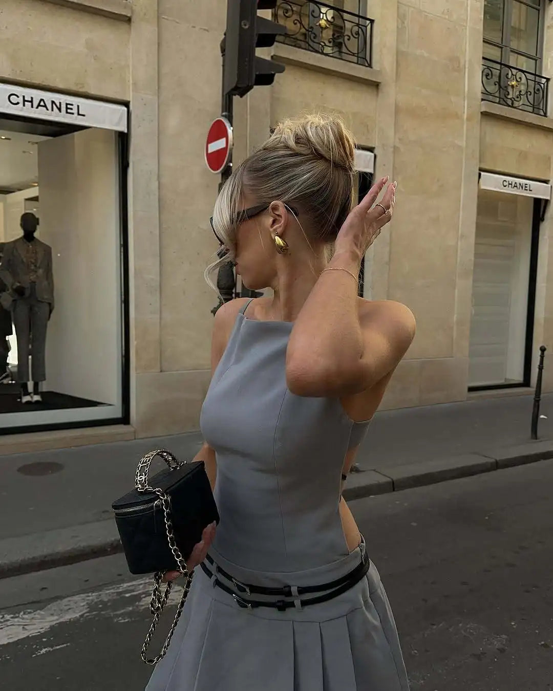 Aiertu  -  High Street Backless Bandage Pleated Dress Women Sexy Slit Sleeveless Bodycon Mini Dress 2025 New Summer Party Dress Streetwear Aiertu