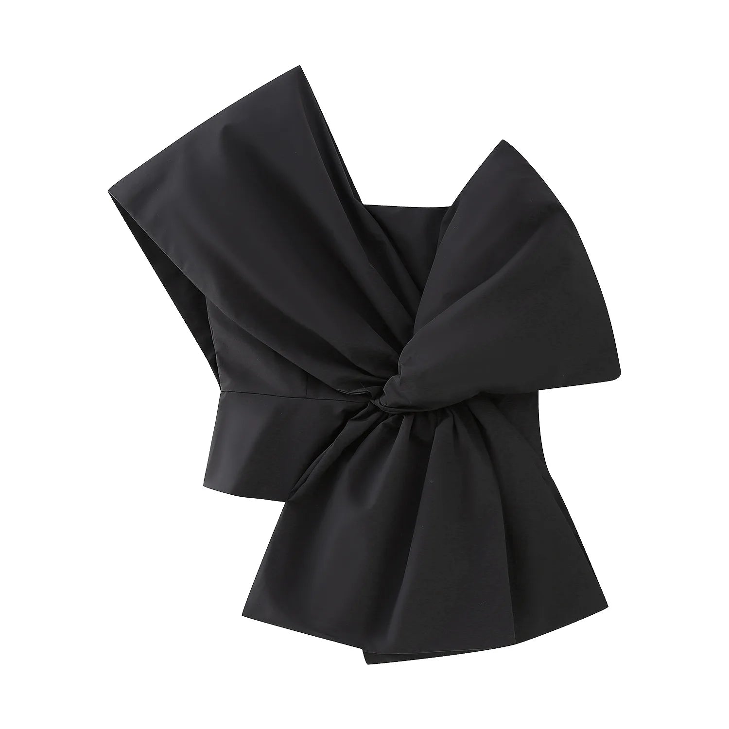 Aiertu  -  Bow Red Chic Top Women Fashion Skew-collar Irregular Casual Bandage Female Tops 2023 Party One-shoulder Shirt Aiertu