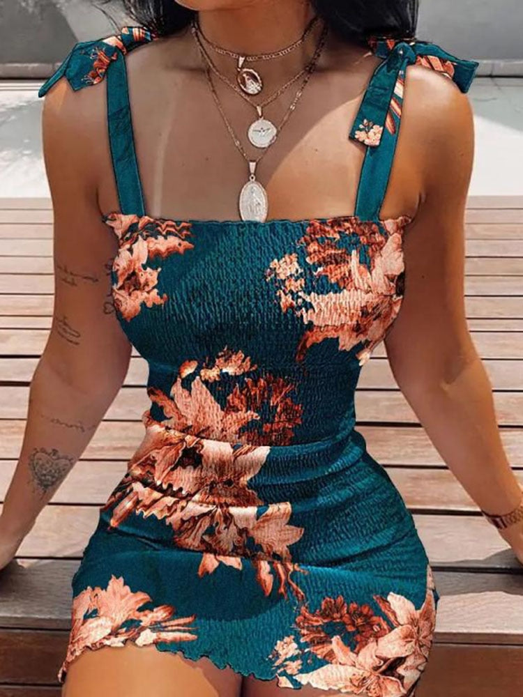 Aiertu Sexy Women's Bodycon Dress 2025  New Summer Fashion White Sling Strapless Folds Mini Slim Pencil Print Tank Dresses For Women Aiertu