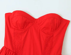 Aiertu  -  Summer New Sicilian Style Stunning Ltalian Tomato Red Sexy Tube Top Dress European And American Style Street Fashion Dress Aiertu