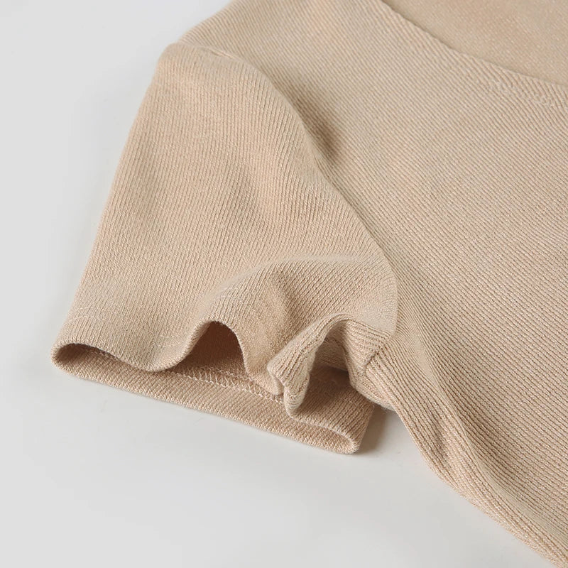 Aiertu  Solid Knitted Button V-Neck Women Skinny Dresses Simple Office Lady Style Elegant Fashion Clothes Aiertu