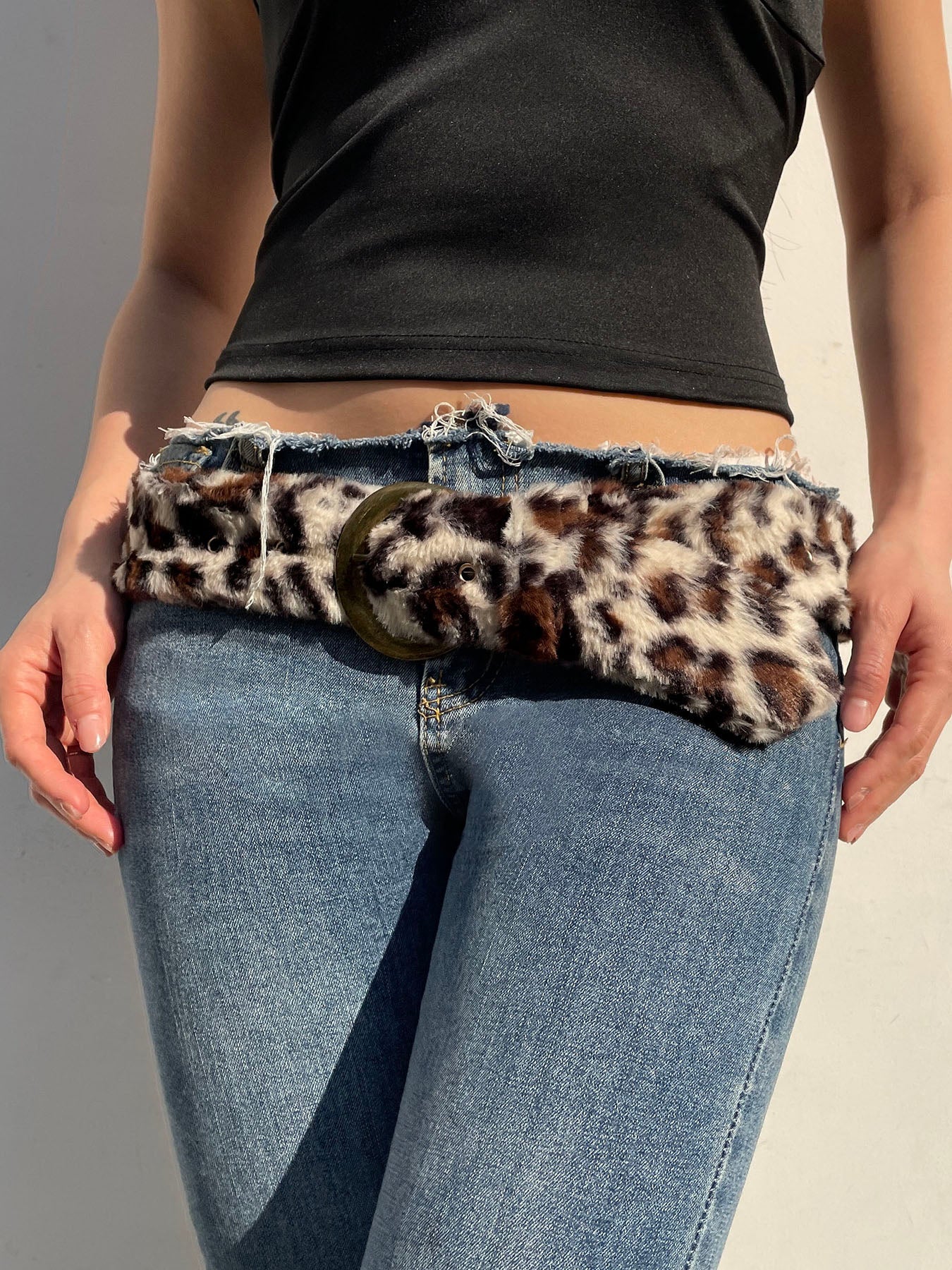 Aiertu - summer inspo Fashion Leopard Faux Fur Match-All Women’s Belts American Retro Street Style Exquisite Chic Accessories Aiertu