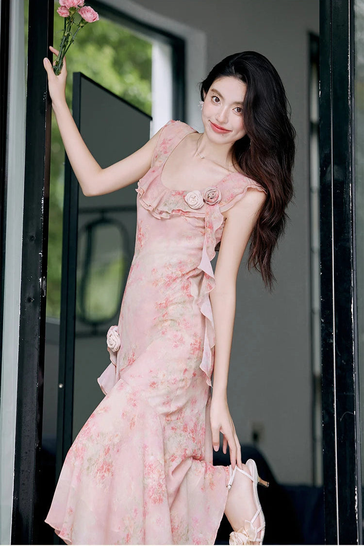 Aiertu  Honey Vine Vintage-Floral Ethereal Essence Dress Aiertu