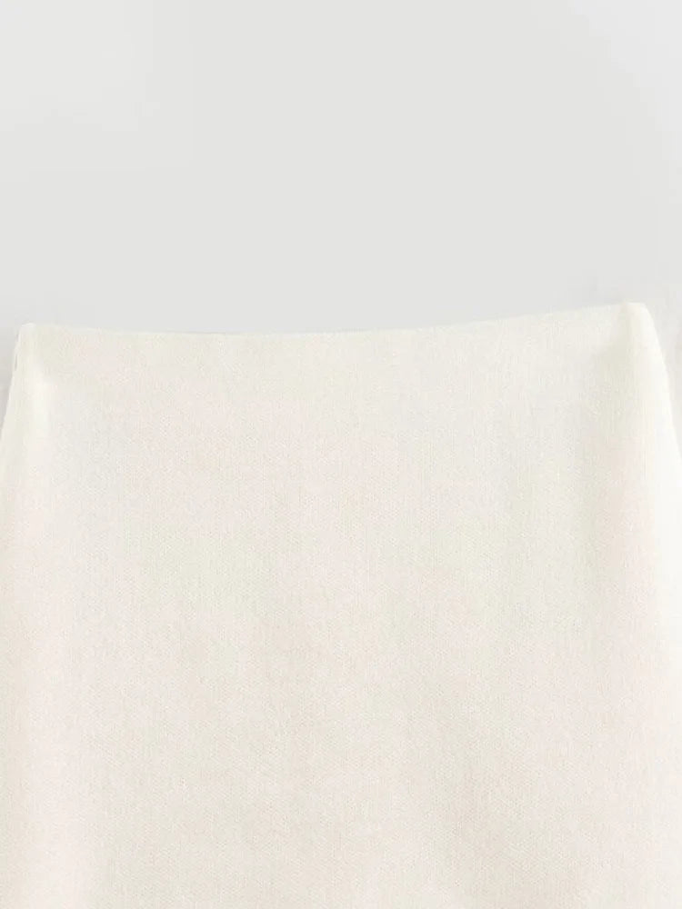 Aiertu  -  Women Summer Pleated Skirts Fashion Solid Splicing High Waist Mid-Calf Female Elegant Street MIDI Skirt Clothing Aiertu