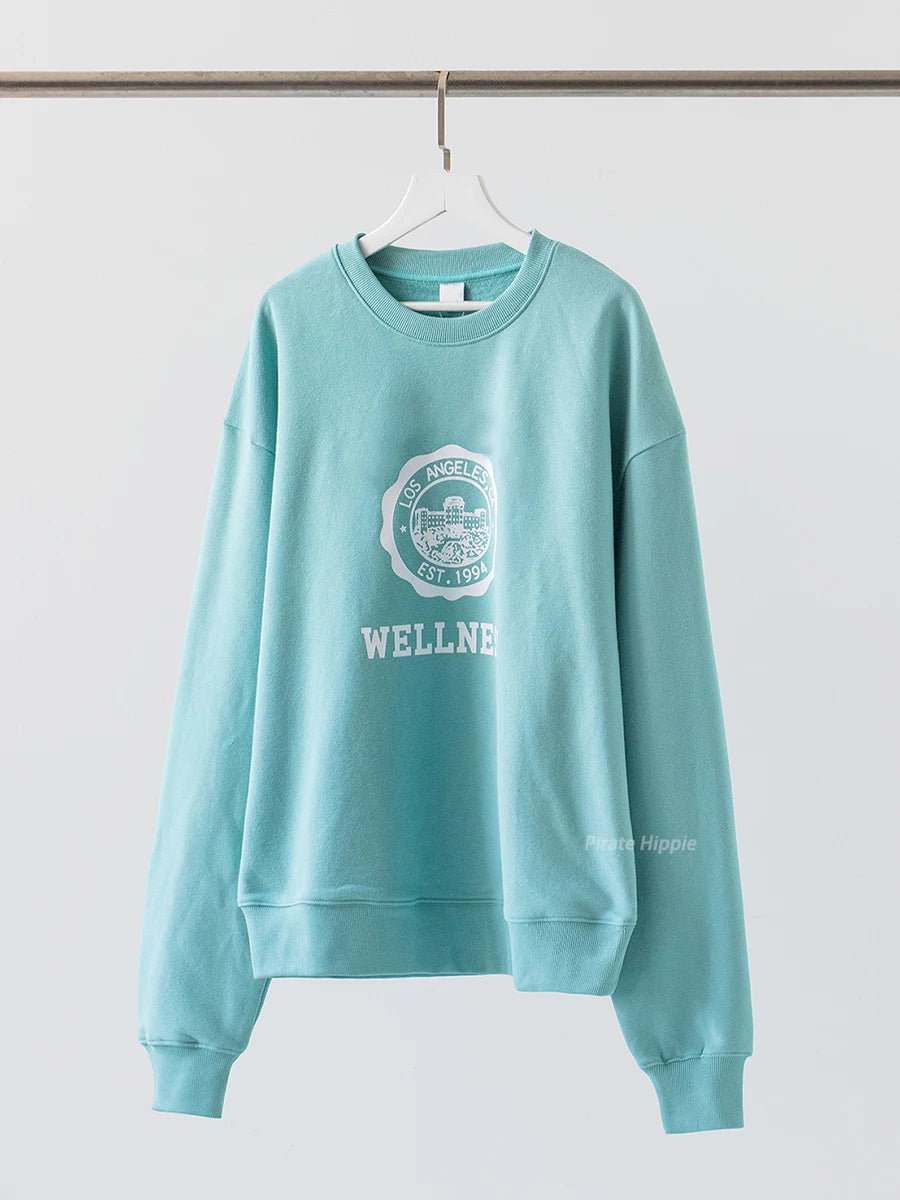 Aiertu  -   New York Letter Print Sweatshirt Women Classic O Neck Long Sleeve Pullover Autumn Casual Vintage Sporty Rich Sweatshirt 2026 New Aiertu