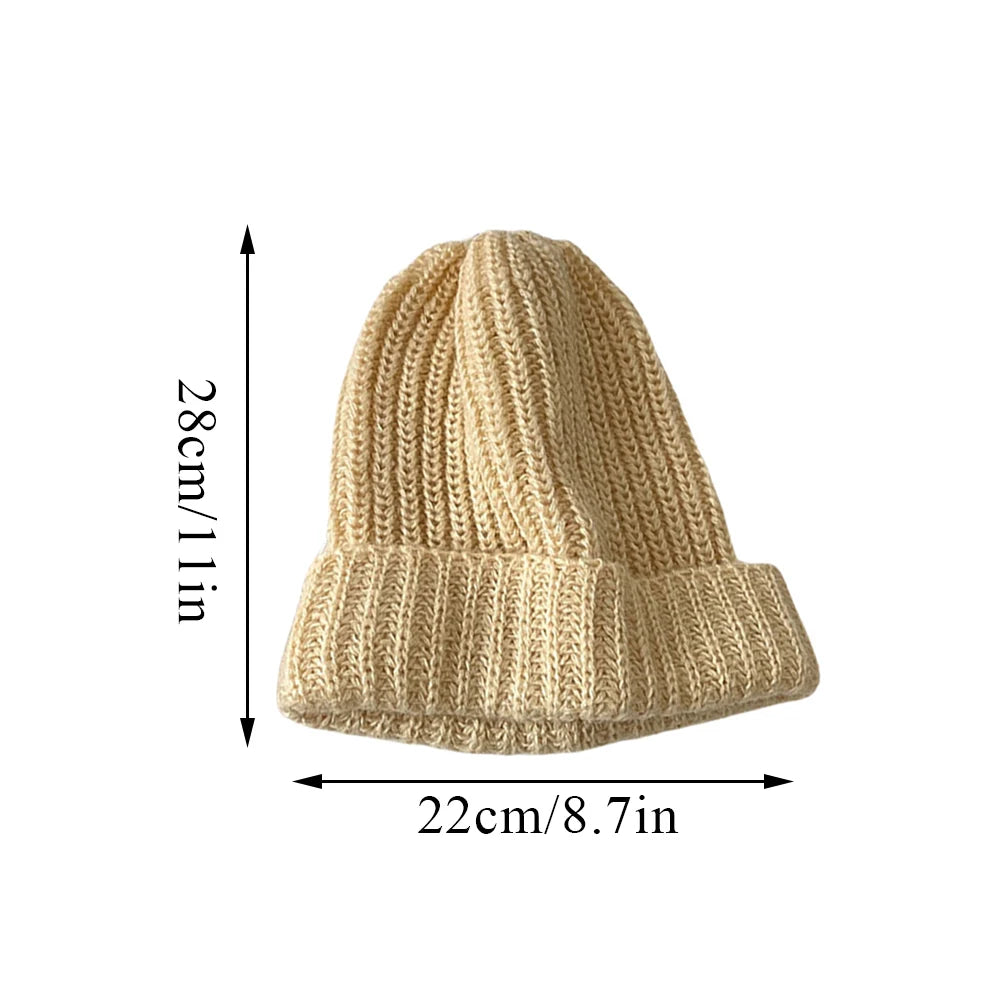 Aiertu  -  Winter Knitted Hat Women Korean Fashion Solid Outdoor Warm Beanies All-match Casual Elastic Comfortable Cap Aiertu