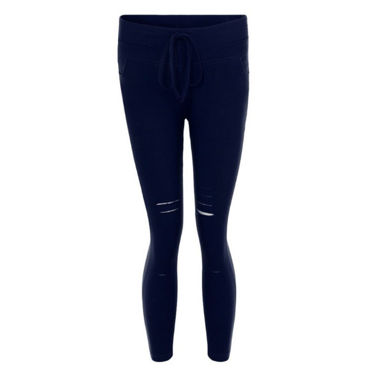 Aiertu nba outfit for women Casual Pants Pencil Pants Ripped Women's Leggings aiertu