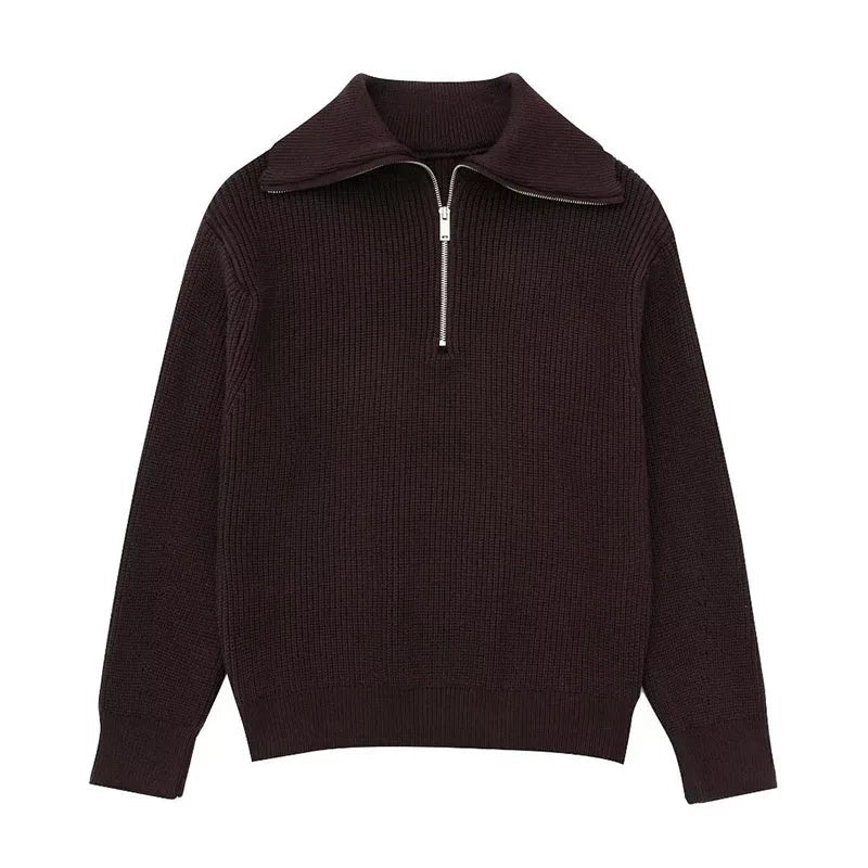 Aiertu  -  Striped Knitwear Women Sweaters  New Half Zipper Laple Thicken Casual Fashion Women Pulovers Autumn Winter Fashion Lady Knitwear Aiertu