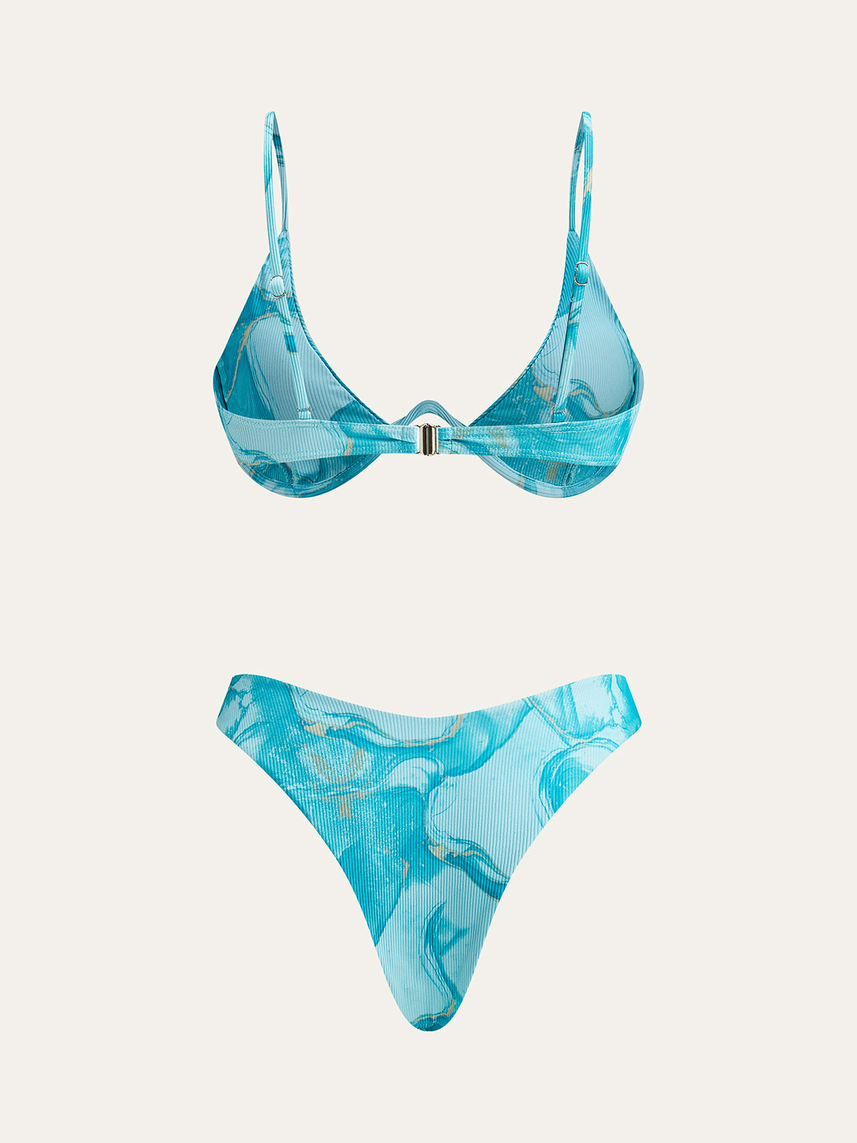 Aiertu  Marble Print Bikini Set With Cover-Up Skirt shopify