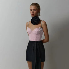 Aiertu  -   party look snspos Sparkling Going Out Tops Nightclub Tanks Camis Women Bows Low Cut Backless Crop Top Summer Clothes Women Bra Aiertu