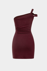 Aiertu  -  Faux Leather Patchwork Mini Dress Aiertu