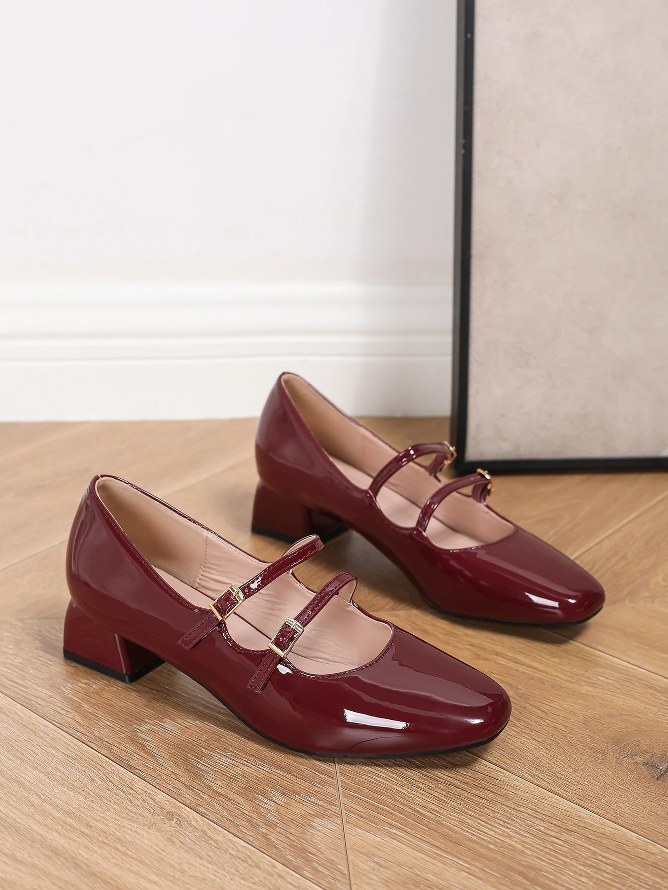 Aiertu  -  French Mary Jane shoes, small leather shoes, thick heels, women's shallow mouth single shoes Aiertu