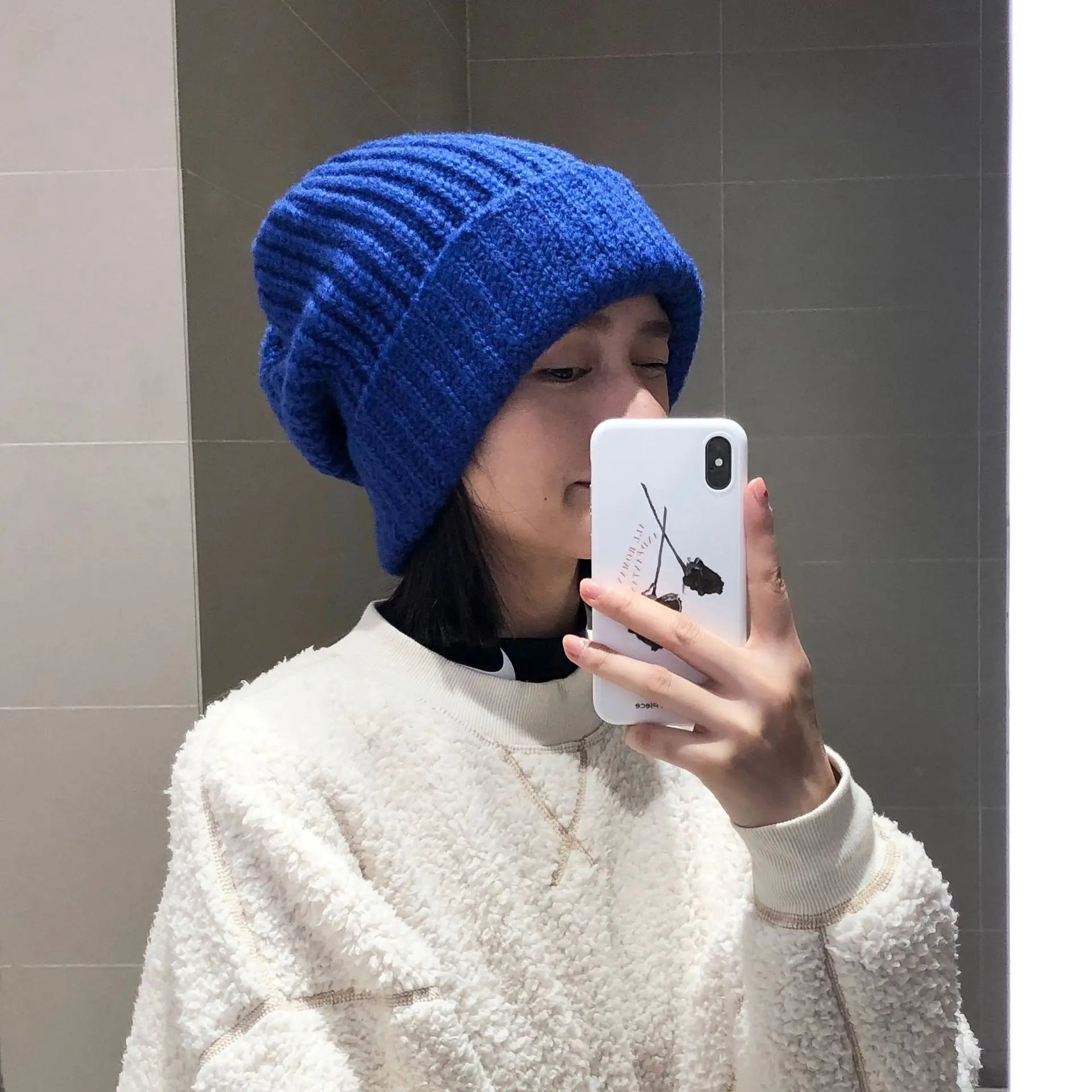 Aiertu  -  Winter Knitted Hat Women Korean Fashion Solid Outdoor Warm Beanies All-match Casual Elastic Comfortable Cap Aiertu