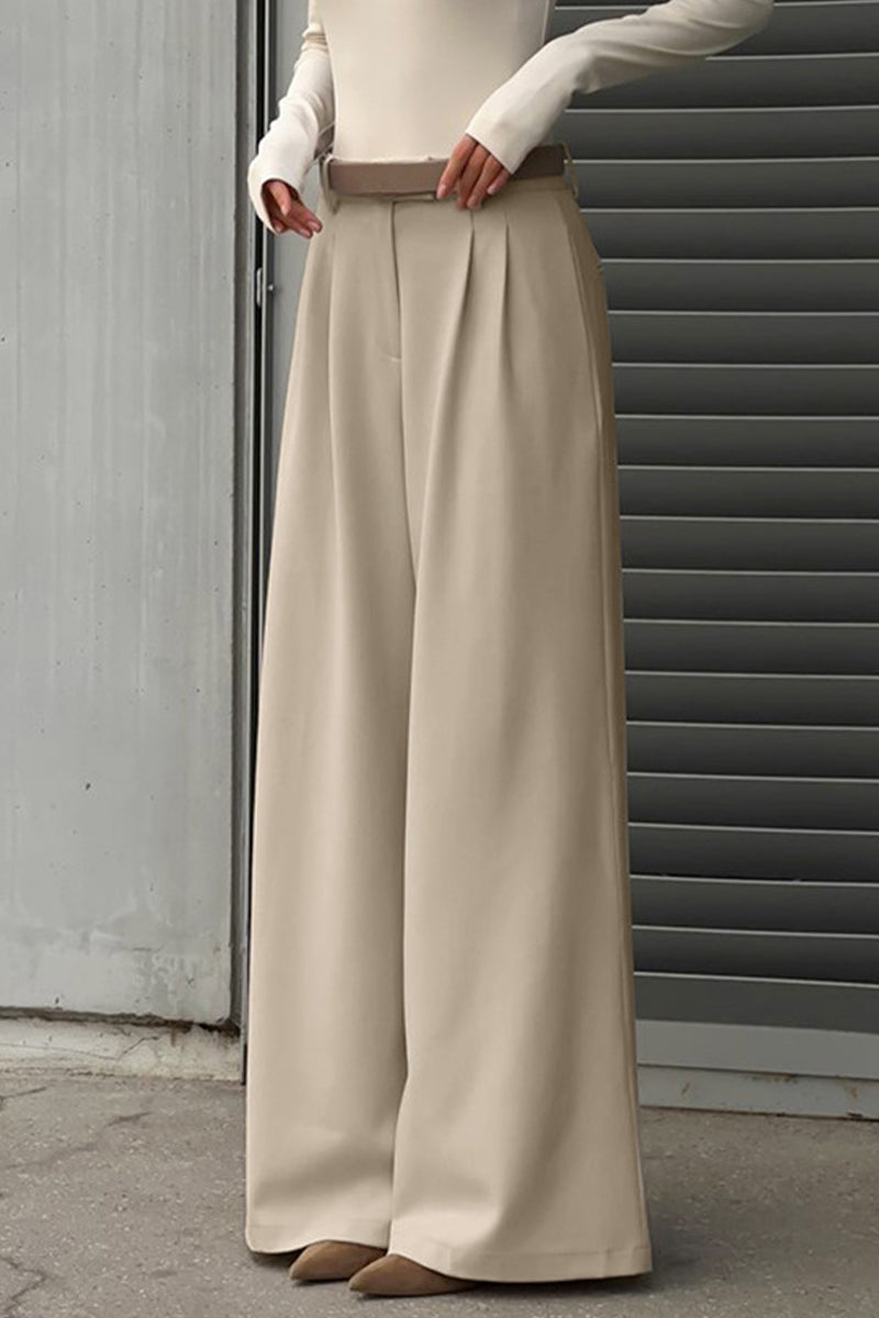 Aiertu  -Casual Street Patchwork Loose High Waist Wide Leg Bottoms(No waist belt) aiertu