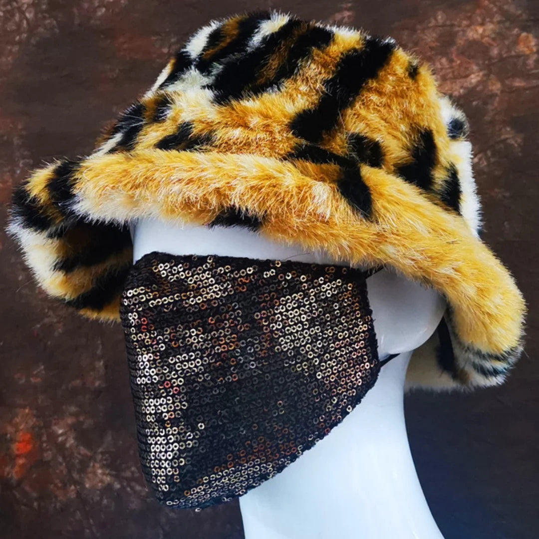 Aiertu  -  Winter 58-60cm XL Faux Fur Bucket Hat For Women Outdoor Warm Luxury Oversize Fisherman Hat Girl Trendy Party Long Fur Panama Cap Aiertu