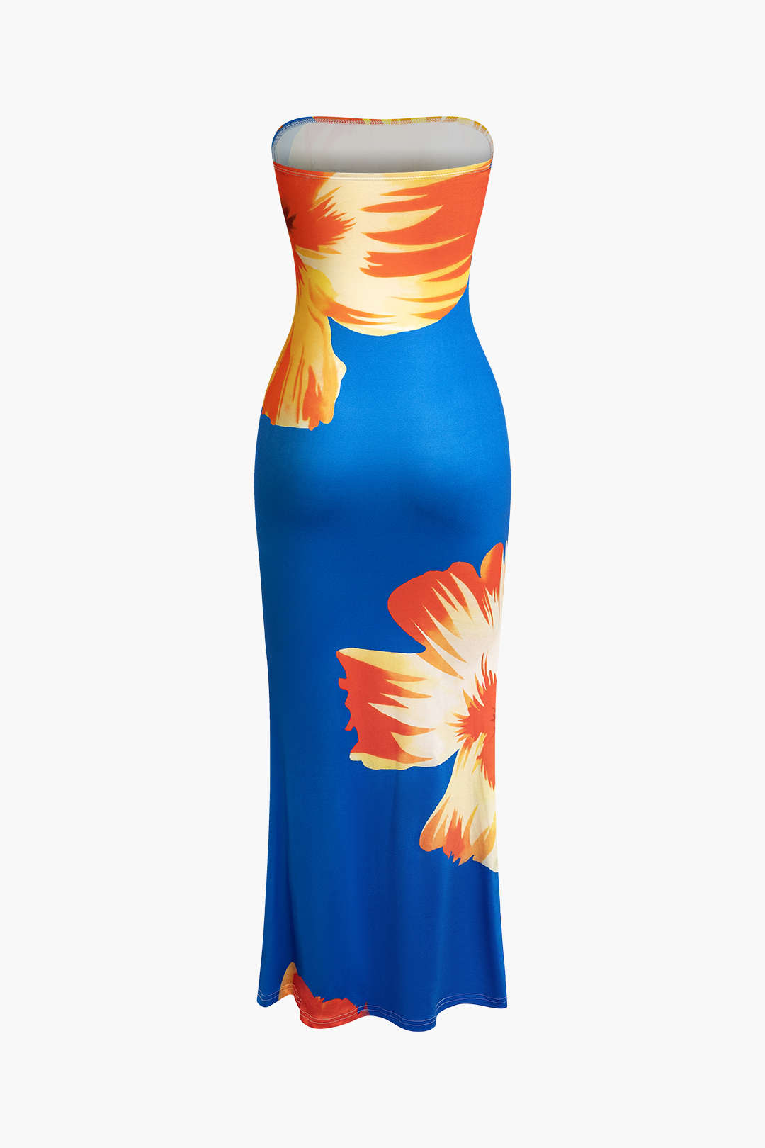 Aiertu  Sunny Floral Cascade Strapless Midi Dress Aiertu