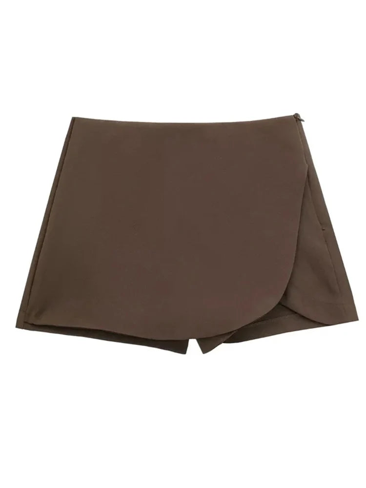 Aiertu  -  Summer New Women's High Waist Asymmetric Mini Skirt Korean Classic Fashion Short Skirt Casual Women's Solid Color Short Skirts Aiertu