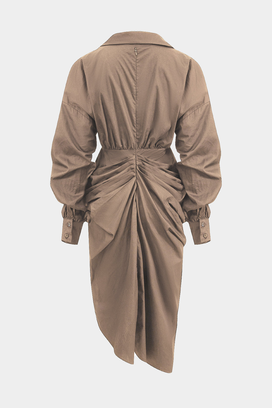 Aiertu  V-Neck Ruched Slit Midi Dress Aiertu