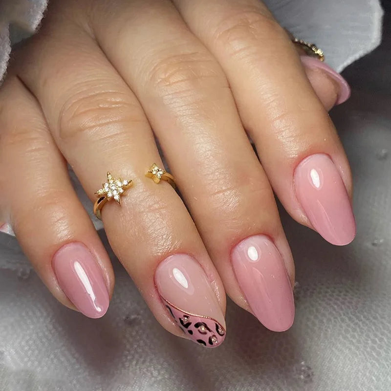Aiertu Pink French Style Fake Nails 3D Bowknot Designs Short Square Press on Nails Sweet Korean Fashion False Nails for Women and Girls Aiertu