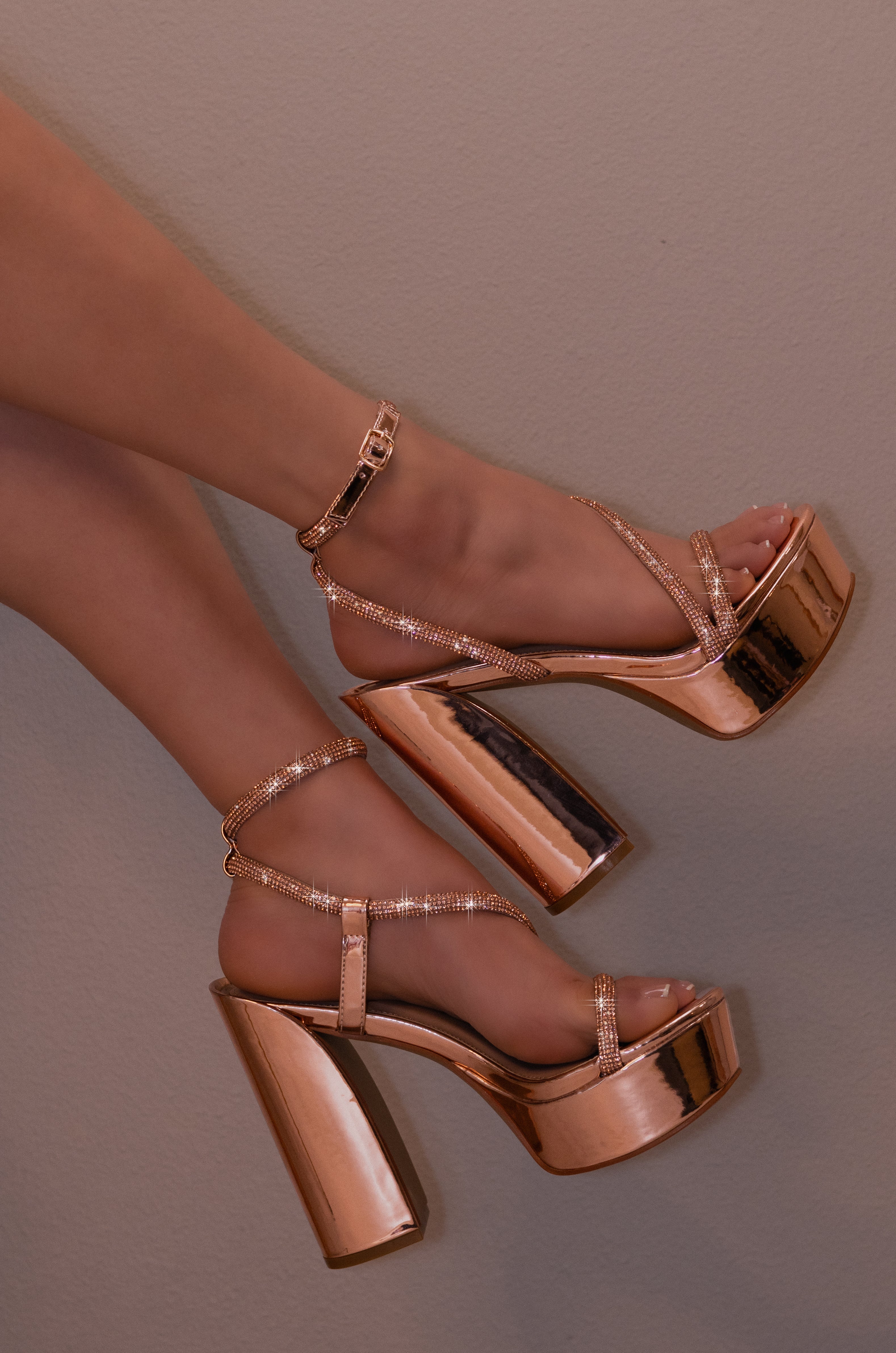 Aiertu  Empire - Embellished Strap High Heels Aiertu