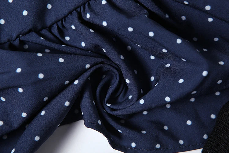 Aiertu  -  Low-Neck Polka Dots Women Two-Piece Set Halter Sleeveless Backless Mini Top+Multi-Layered Ruffles Sweet Bottoms Suits Aiertu
