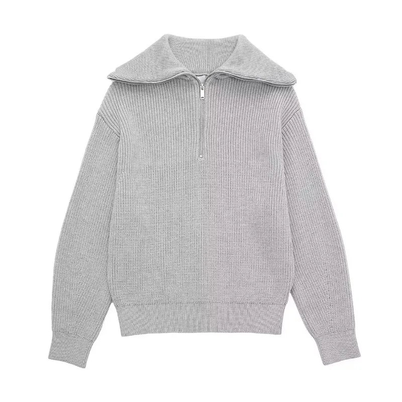 Aiertu  -  Striped Knitwear Women Sweaters  New Half Zipper Laple Thicken Casual Fashion Women Pulovers Autumn Winter Fashion Lady Knitwear Aiertu
