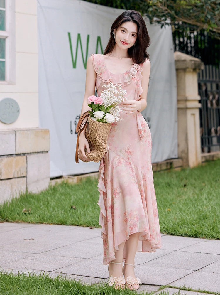 Aiertu  Honey Vine Vintage-Floral Ethereal Essence Dress Aiertu