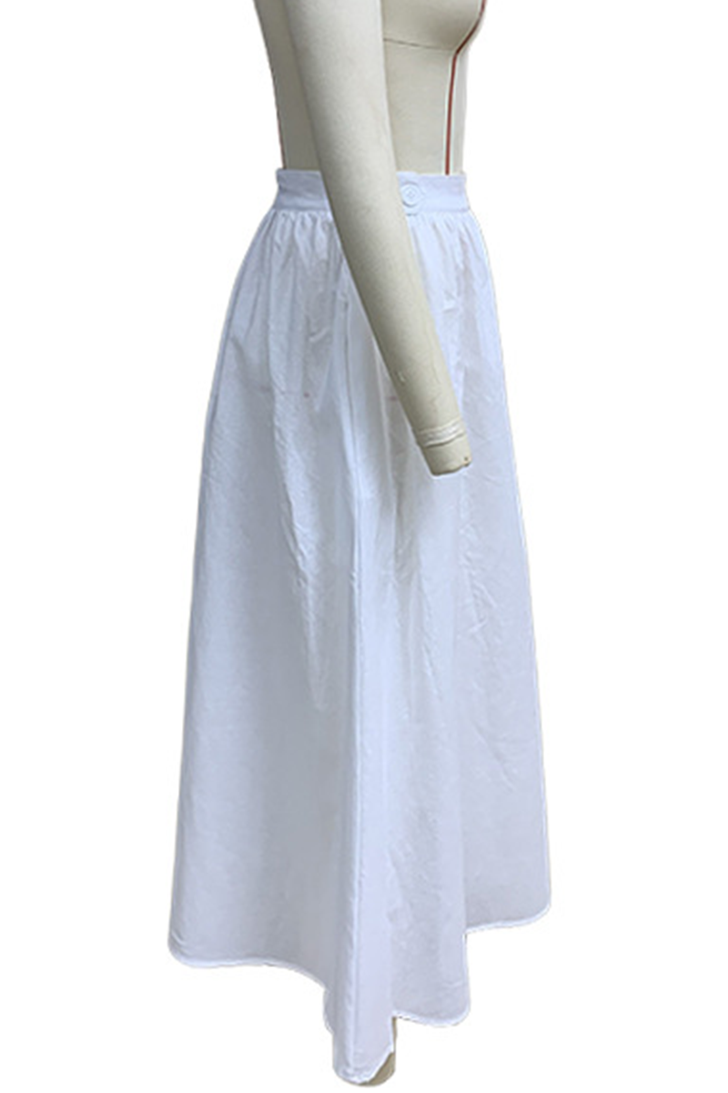 Aiertu  -Casual Daily Pocket Buttons Loose High Waist Type A Bottoms aiertu
