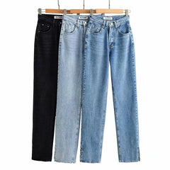 Aiertu going out outfits Street High Waist Floor Split Jeans Loose Slimming Straight Mop Draping Trousers aiertu