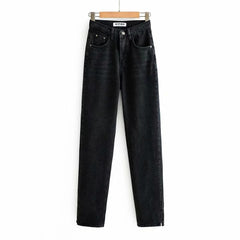Aiertu going out outfits Street High Waist Floor Split Jeans Loose Slimming Straight Mop Draping Trousers aiertu