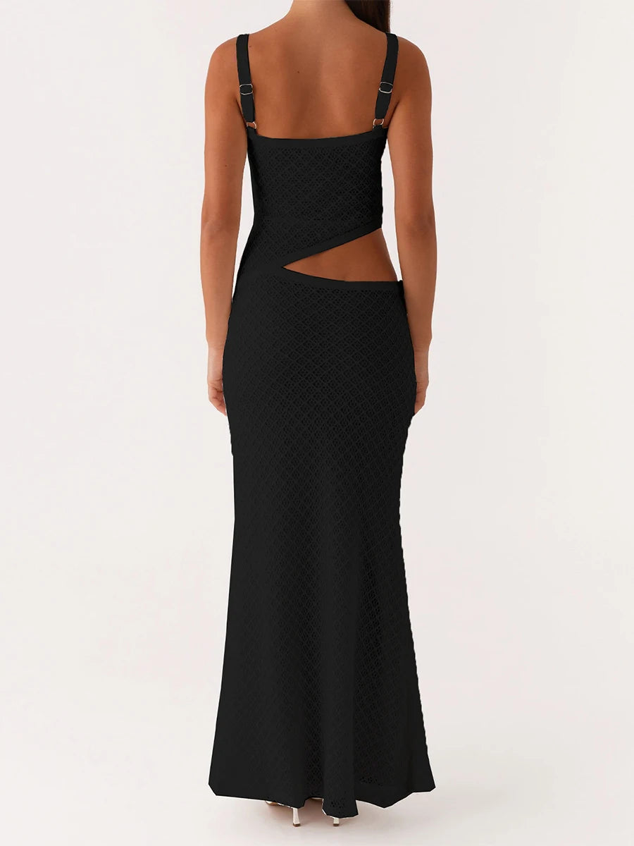 Aiertu  -  Elegant Women s Sleeveless Spaghetti Strap Bodycon Dress with Chic Hollow Out Design and  Fit Silhouette Aiertu