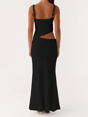 Aiertu  -  Elegant Women s Sleeveless Spaghetti Strap Bodycon Dress with Chic Hollow Out Design and  Fit Silhouette Aiertu