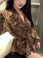 Aiertu  -  Chic Leopard Fashion Blouses Women Vintage 2026 Daily Sexy Autumn New Slim Casual Work Wear Elegant Daily Full Sleeve Aiertu