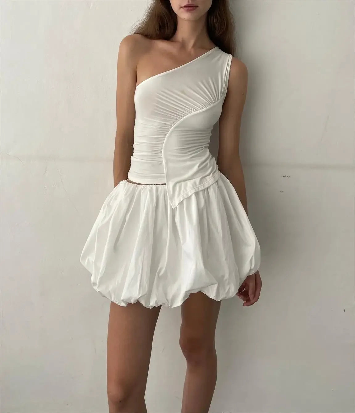 Aiertu  -  High Waist Mini Spring Summer Skirts Women Ruffle Pleated Fashion Korean Ladies Skirts Loose Casual Woman Lantern Skirts S-XL Aiertu