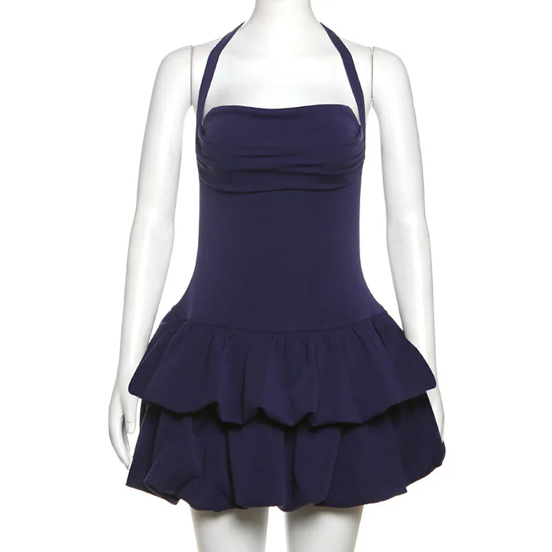 Aiertu  -  Sexy Backless Spring Mini Dress Women Square Collar Patchwork Bandeau Fashion Solid 2025 New Dress Female Bodycon Dress Aiertu