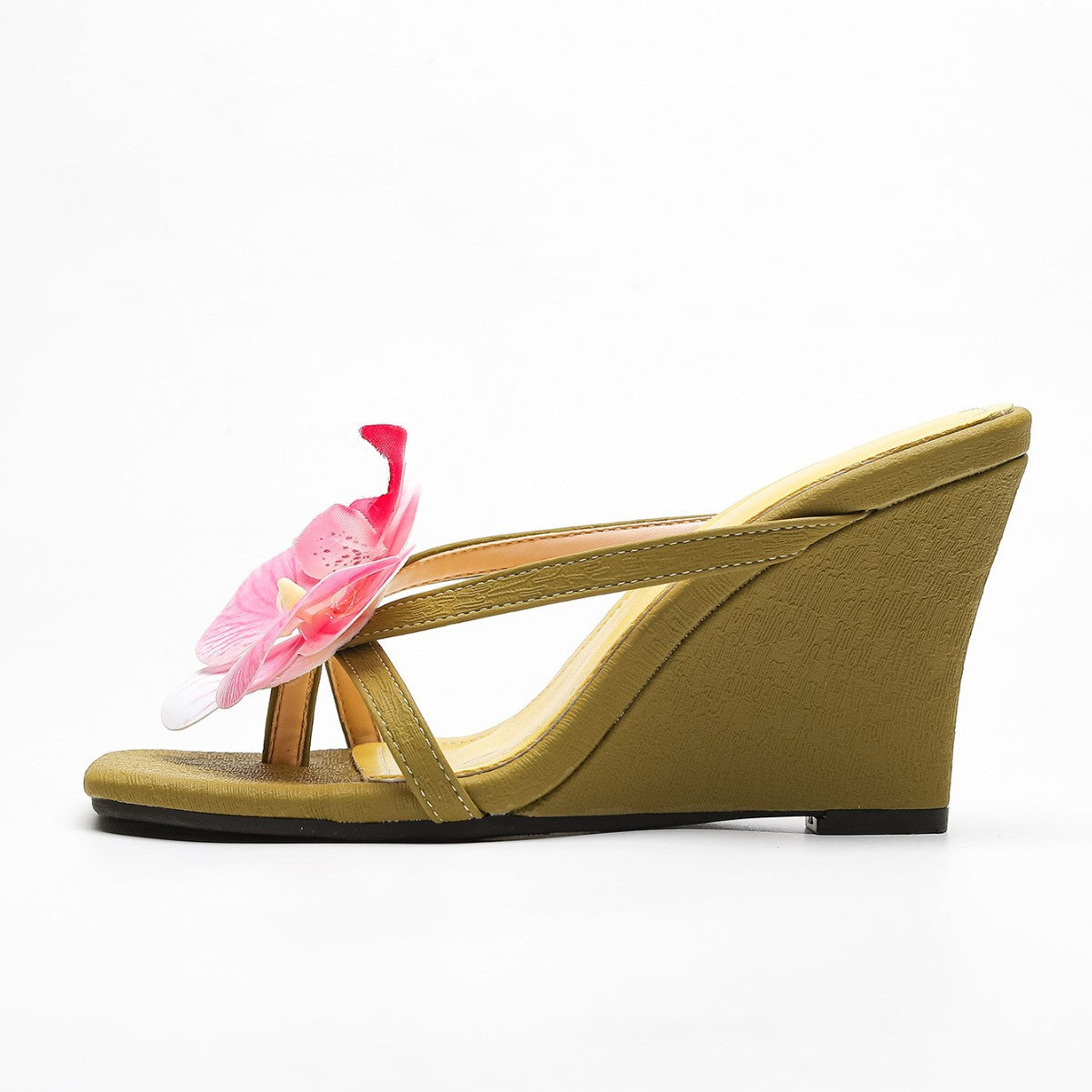 Aiertu  -  Rubber Flip Flops Low Shoes Big Size Flower Slippers Heels On A Wedge Square Toe Slides Hawaiian High Rome Floral PU Scandals Fa Aiertu