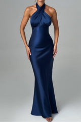Aiertu  -  Satin Backless Sleeveless Maxi Dress Aiertu