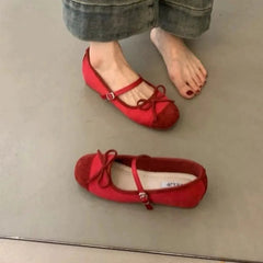 Aiertu  -  Women's Bow Toe Half Slippers Summer Non-Slip Inner Heightening Mary Jane Shoes for Women Soft Soled Breathable Sandals Slippers Aiertu