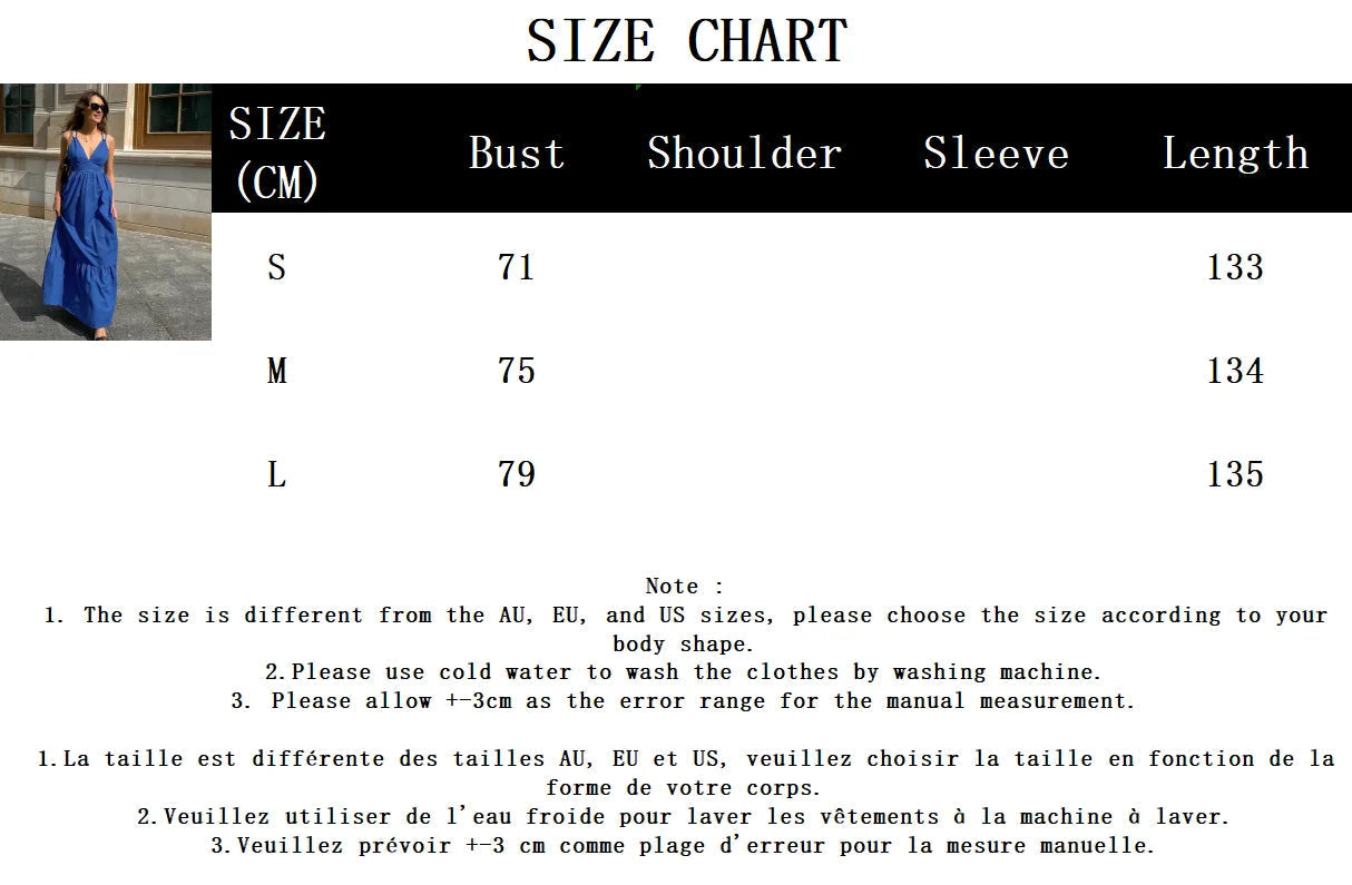 Aiertu  -  2025 New Blue Casual Long Dress Women Sexy V Neck Sleeveless Backless Maxi Dresses Summer Elegant Fashion Female A-line Vestidos Aiertu