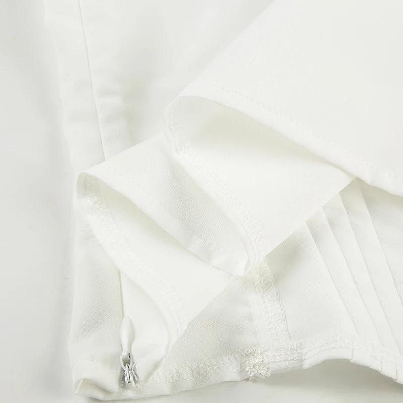 Aiertu  -  Solid Fold Texture Bow Sexy Camisole Deep V-neck Casual Streetwear All-match White Summer Top Chic Vintage Vest Aiertu
