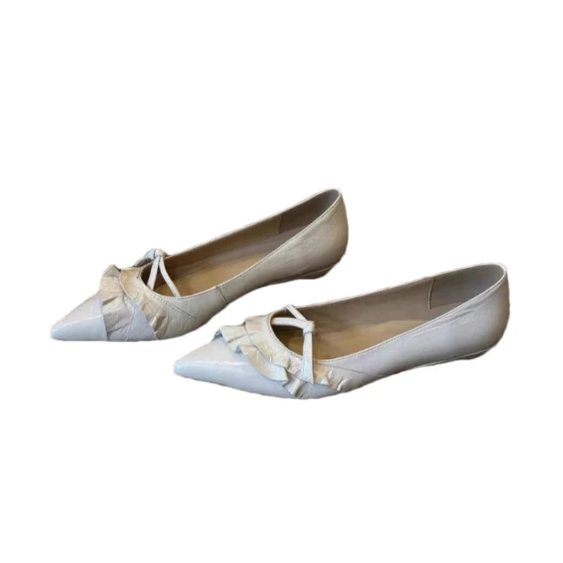 Aiertu  -  Pointed Toe Flats Women's Sandals Sexy Leather Shoes Summer Designer Loafers Dress Casual Shoes Office Mujer De Zapatillas Aiertu