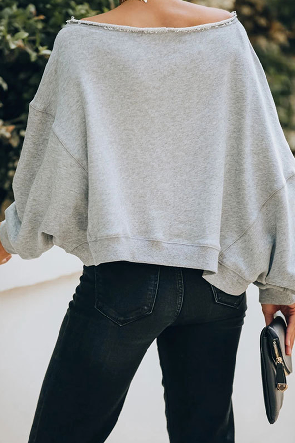 Aiertu  -Casual Elegant Solid Split Joint Fold Off the Shoulder Tops aiertu