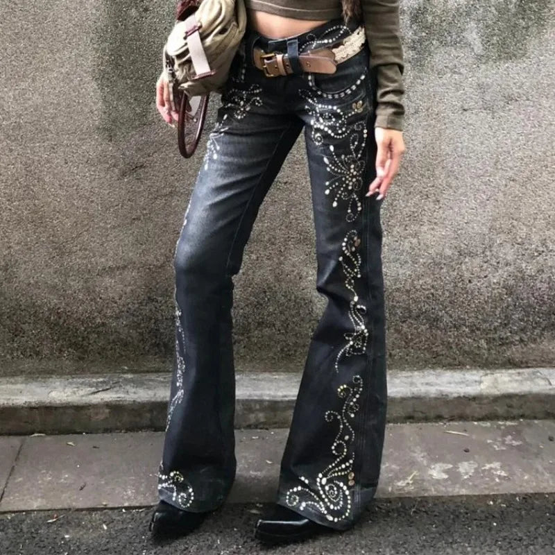 Aiertu  -  American Millennial Hot Girl Retro Baggy Jeans Women Y2K Streetwear Washed Loose Casual Harajuku High Waist Straight Leg Jeans Aiertu