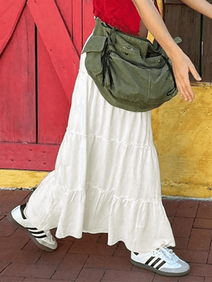 Aiertu  Versatile Casual Stitching Skirt Aiertu