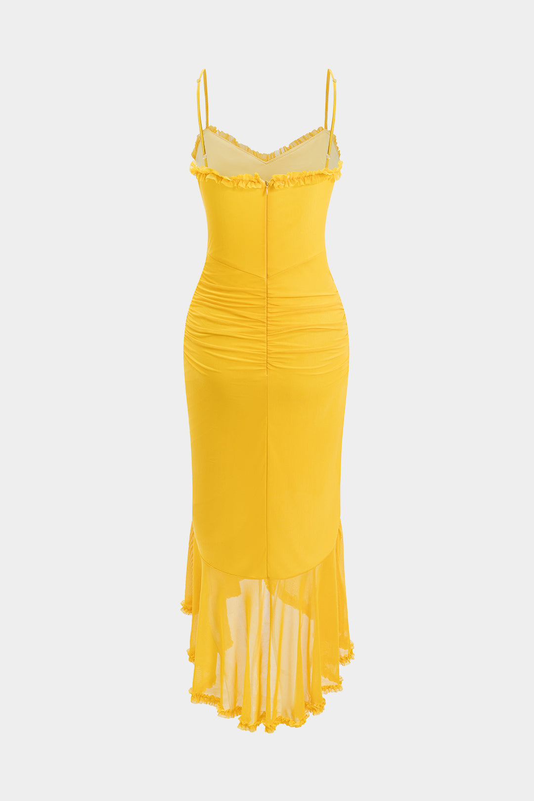 Aiertu  -  Mesh Slip Ruffle Maxi Dress Aiertu