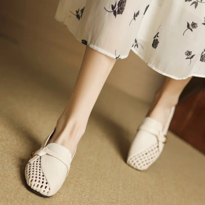 Aiertu  -  Women Shoes Fashion Loafers 2025 Summer New Design Hollow Slip On Breathable Mesh Elegant Women Flat Shoes Walking Casual Shoes Aiertu