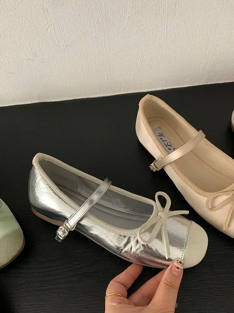 Aiertu  -  Women Flat Shoes Fashion Round Toe Shallow Slip On Ladies Soft Ladies Mary Jane Ballerinas Flat Heel Casual Ballet Sho Aiertu