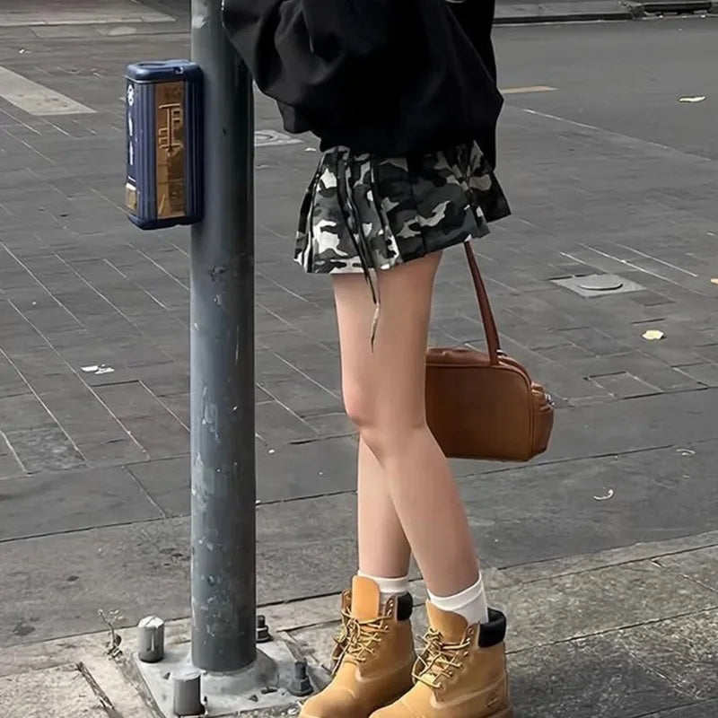 Aiertu  -  Trendy Camouflage Pleated Skirts Low Waist Mini Skirt Y2k Streetwear Summer Clothes Woman P82-CI17 Aiertu