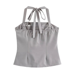 Aiertu  -  European and American style pure desire hot girl halter neck camisole vest female summer design hem slit vest Aiertu